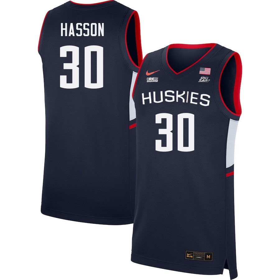 Men #30 Yarin Hasson Uconn Huskies College 2022-23 Basketball Stitched Jerseys Sale-Navy - Click Image to Close